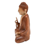 Wood sculpture, 'Peace of Buddha' - Balinese Hand-Carved Suar Wood Sculpture of Master Buddha