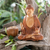 Wood sculpture, 'Peace of Buddha' - Balinese Hand-Carved Suar Wood Sculpture of Master Buddha (image 2j) thumbail