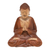 Holzskulptur - Handgeschnitzte Suar-Holzskulptur eines meditierenden Buddha