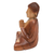 Holzskulptur - Handgeschnitzte Suar-Holzskulptur eines meditierenden Buddha