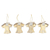 Wood holiday ornaments, 'Cheerful Angels' (set of 4) - 4 Wood Angel Holiday Ornaments with Distressed Finish