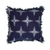 Cotton batik cushion cover, 'Brightest Midnight Star' - Star-Themed Midnight Cotton Batik Cushion Cover with Fringes