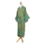 Men's batik rayon robe, 'Greenery' - Men's Patterned Batik Rayon Robe in Green Turquoise & Brown (image 2b) thumbail