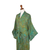 Men's batik rayon robe, 'Greenery' - Men's Patterned Batik Rayon Robe in Green Turquoise & Brown (image 2c) thumbail