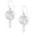 Aretes colgantes de perlas cultivadas - Pendientes colgantes de plata de ley pulida con perlas grises