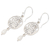 Aretes colgantes de perlas cultivadas - Pendientes colgantes de plata de ley pulida con perlas grises