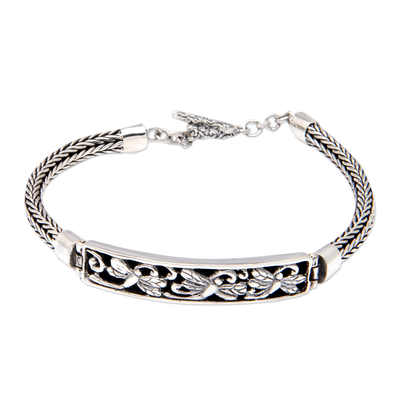Sterling silver pendant bracelet, 'Dragonfly Runway' - Dragonfly-Themed Sterling Silver Pendant Bracelet from Bali