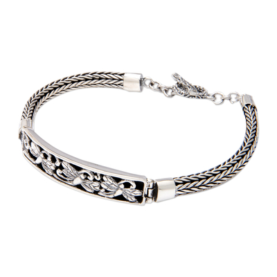 Sterling silver pendant bracelet, 'Dragonfly Runway' - Dragonfly-Themed Sterling Silver Pendant Bracelet from Bali