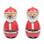Recycled teak figurines, 'Little Santas' (pair) - Pair of Hand-Painted Recycled Teak Santa Figurines from Java