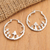 Sterling silver hoop earrings, 'Mushroom World' - Nature-Themed Round Sterling Silver Hoop Earrings (image 2) thumbail
