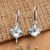 Blue topaz dangle earrings, 'Celestial Marvel' - Five-Carat Antique Cushion-Shaped Blue Topaz Dangle Earrings (image 2c) thumbail