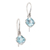 Blue topaz dangle earrings, 'Celestial Marvel' - Five-Carat Antique Cushion-Shaped Blue Topaz Dangle Earrings (image 2d) thumbail