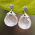 Rose quartz dangle earrings, 'Romance Drop' - Drop-Shaped 13-Carat Rose Quartz Dangle Earrings (image 2) thumbail