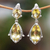 Lemon quartz dangle earrings, 'Imperial Bliss' - 17-Carat Pear and Marquise Lemon Quartz Dangle Earrings (image 2) thumbail