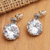 Cubic zirconia button earrings, 'White Mystique' - Sterling Silver Button Earrings with Cubic Zirconia (image 2c) thumbail