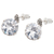 Cubic zirconia button earrings, 'White Mystique' - Sterling Silver Button Earrings with Cubic Zirconia (image 2d) thumbail