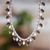 Smoky quartz and cultured pearl beaded necklace, 'Eclipses' - Traditional Smoky Quartz and Cultured Pearl Beaded Necklace