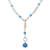 Chalcedony Y necklace, 'Heaven's Blue Path' - Traditional Sterling Silver and Chalcedony Y Necklace