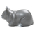 Wood figurine, 'Grey Kitty' - Hand-Painted Suar Wood Figurine of Grey Cat from Bali (image 2d) thumbail