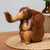 Wood sculpture, 'Bookworm Elephant' - Sculpture of an Elephant Reading a Book Hand-Carved in Wood (image 2) thumbail