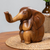 Wood sculpture, 'Bookworm Elephant' - Sculpture of an Elephant Reading a Book Hand-Carved in Wood