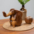 Wood sculpture, 'Bookworm Elephant' - Sculpture of an Elephant Reading a Book Hand-Carved in Wood (image 2j) thumbail