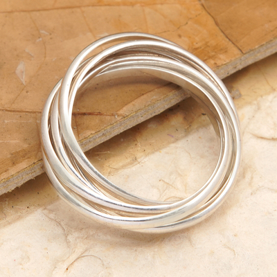 Sterling silver band ring, 'Radiant Hoop' - Modern Minimalist Polished Sterling Silver Band Ring