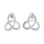 Sterling silver button earrings, 'Little Triquetra' - Celtic Triquetra-Shaped Sterling Silver Button Earrings