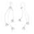 Sterling silver dangle earrings, 'Raining Lilies' - Floral Brushed-Satin Sterling Silver Dangle Earrings