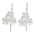 Sterling silver drop earrings, 'Sweetness Bouquet' - Floral Brushed-Satin Sterling Silver Drop Earrings from Bali