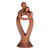 Wood sculpture, 'Valentine Romance' - Hand-Carved Romantic Semi-Abstract Suar Wood Sculpture thumbail