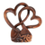 Wood sculpture, 'Beloved Heart' - Handmade Heart-Themed Floral and Leafy Suar Wood Sculpture thumbail