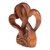 Wood sculpture, 'Beloved Heart' - Handmade Heart-Themed Floral and Leafy Suar Wood Sculpture