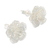 Sterling silver button earrings, 'Wintry Rose' - Polished Floral Sterling Silver Button Earrings