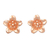 Rose gold-plated button earrings, 'Spring Frangipani' - 18k Rose Gold-Plated Floral Sterling Silver Button Earrings