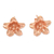 Rosévergoldete Knopfohrringe - knopfohrringe aus 18 Karat rosévergoldetem Sterlingsilber mit Blumenmuster