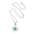 Amazonite pendant necklace, 'Chakra Splendor' - Sterling Silver Amazonite Chakra Flower Pendant Necklace
