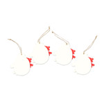 Wood ornaments, 'Christmas Snowmen' (set of 4) - Set of 4 Hand-Painted Wood Snowmen Ornaments from Bali