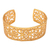 Gold-plated cuff bracelet, 'Enchanting Gianyar' - Classic Vine-Themed 22k Gold-Plated Cuff Bracelet from Bali