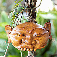 Wood door-hanging bell, 'Balinese Inspiration' - Jackfruit Wood Door-Hanging Bell Hand-Carved in Bali