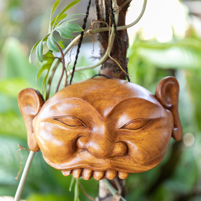 Türklingel aus Holz - Türglocke aus Jackfruchtholz, handgeschnitzt auf Bali