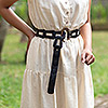 Cinturón de cuero - Cinturón moderno de cuero negro con hebilla de gancho de latón