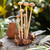 Wood figurine, 'Mushroom Spectacle' - Wood Sculpture with Mushroom-Like Base Handcrafted in Bali