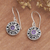 Amethyst dangle earrings, 'Wisdom Fragrances' - Floral Round Faceted Amethyst Dangle Earrings from Bali