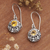 Citrine dangle earrings, 'Sunny Frangipani' - Classic Floral Dangle Earrings with Faceted Citrine Gems
