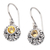 Citrine dangle earrings, 'Sunny Frangipani' - Classic Floral Dangle Earrings with Faceted Citrine Gems