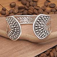 Sterling silver cuff bracelet, 'Woven Luxury' - Classic Sterling Silver Cuff Bracelet in a Polished Finish