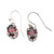 Garnet dangle earrings, 'Tiny Flame' - Two-Carat Natural Garnet Dangle Earrings from Bali thumbail