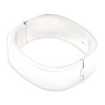 Sterling silver wristband bracelet, 'Shine on Your Own' - Minimalist Sterling Silver Bangle-Style Wristband Bracelet