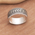 Men's sterling silver band ring, 'Hero's Tide' - Men's Traditional Wave-Patterned Sterling Silver Band Ring